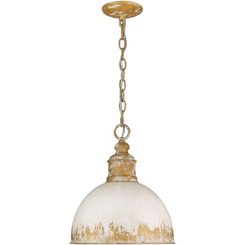 Alison 1 Light 12 inch Vintage Gold Pendant Ceiling Light in Antique Ivory, Medium